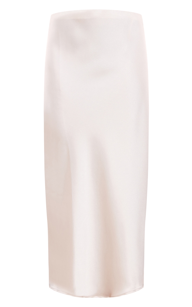 Petite Champagne Satin Low Waist Midaxi Skirt image 5