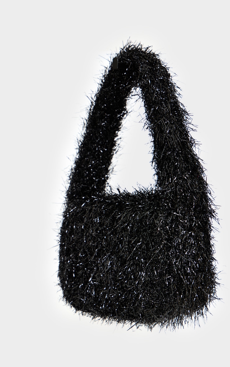 Black Tinsel Trim Mini Handbag image 3