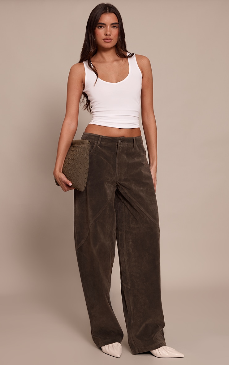 White Soft Cotton Plunge Neck Vest Top image 3