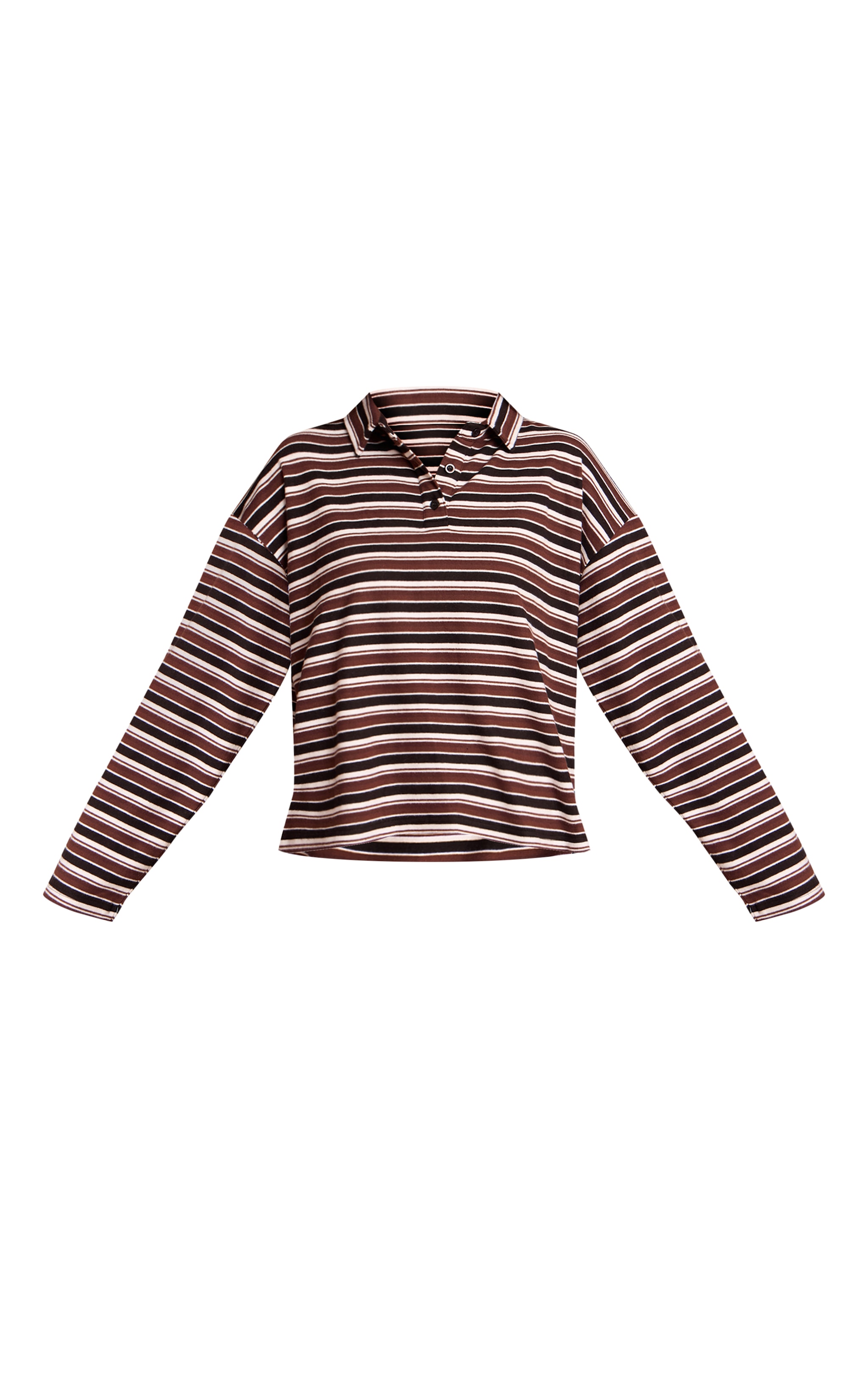 Black Stripe Super Soft Oversized Polo Top image 5