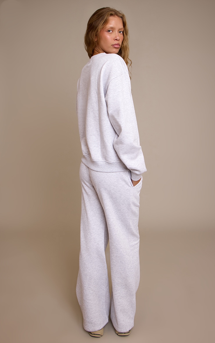 PLT Ash Grey Glitter Logo Straight Leg Sweatpants image 3