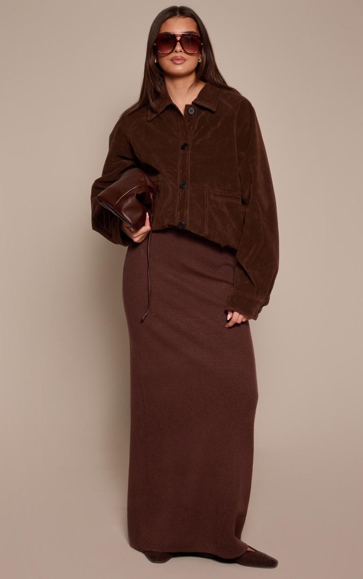 Chocolate Knitted Maxi Skirt