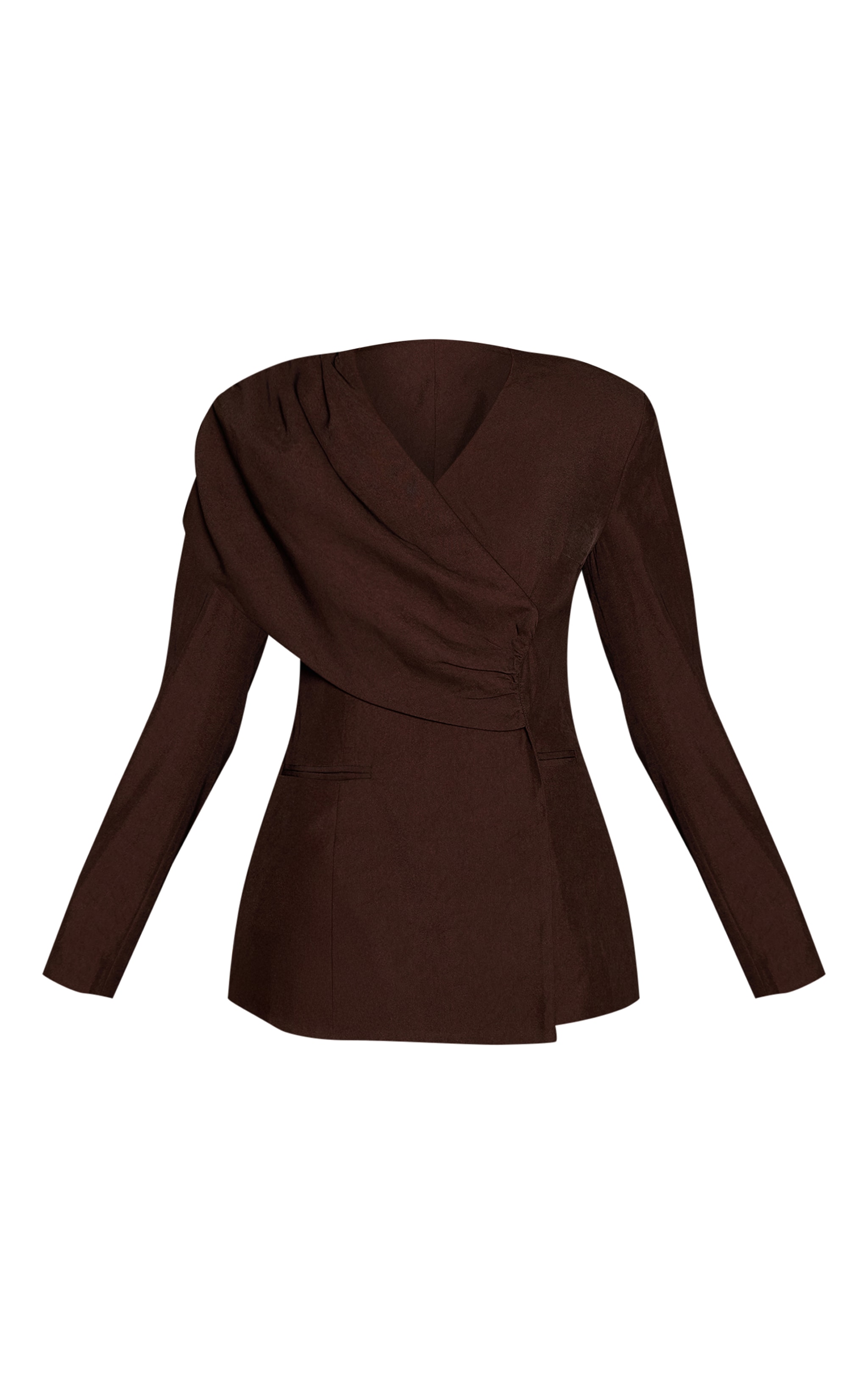 Bitter Chocolate Shoulder Drape Cinch Blazer image 5