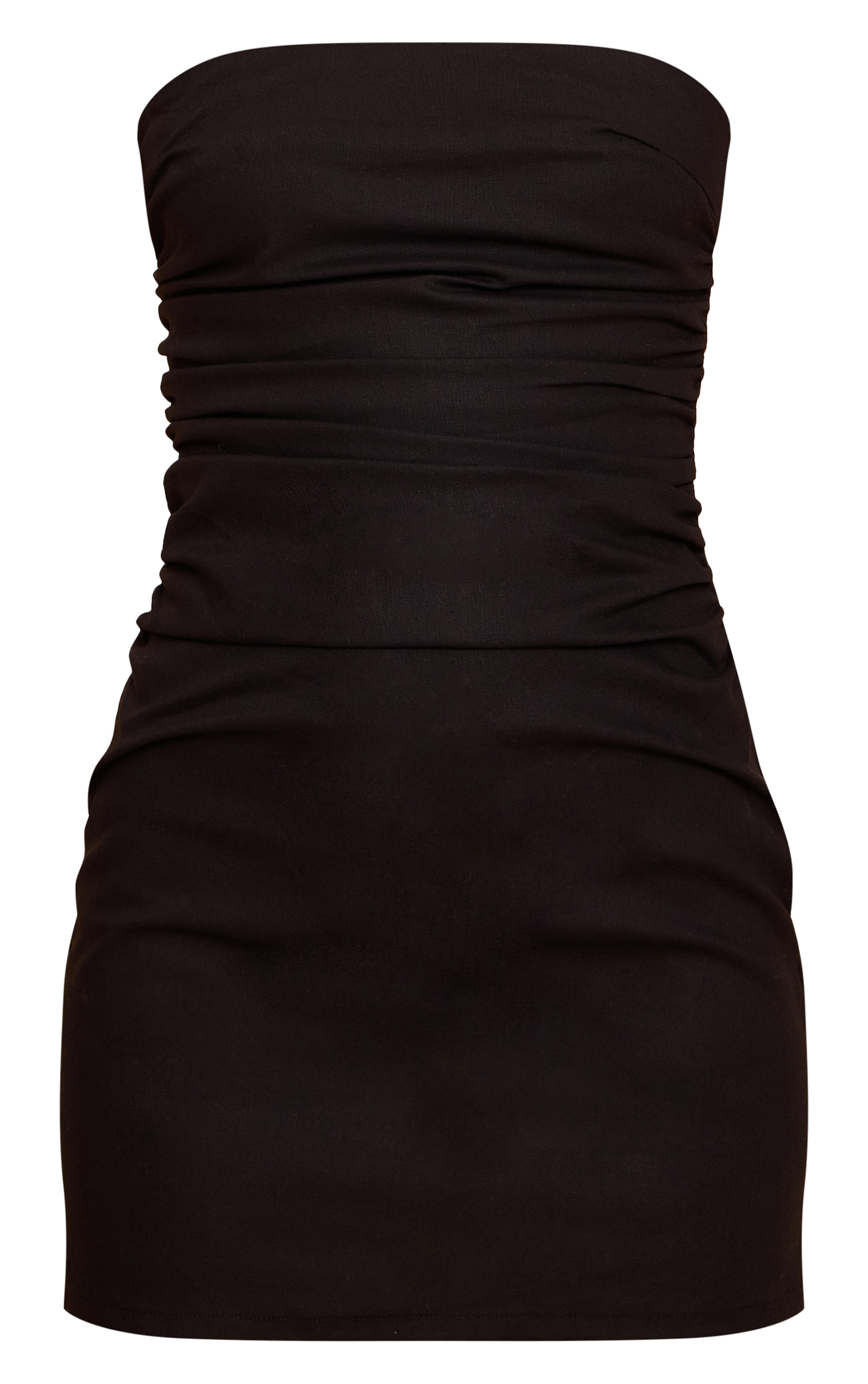 Black Bandeau Ruched Mini Shift Dress image 5