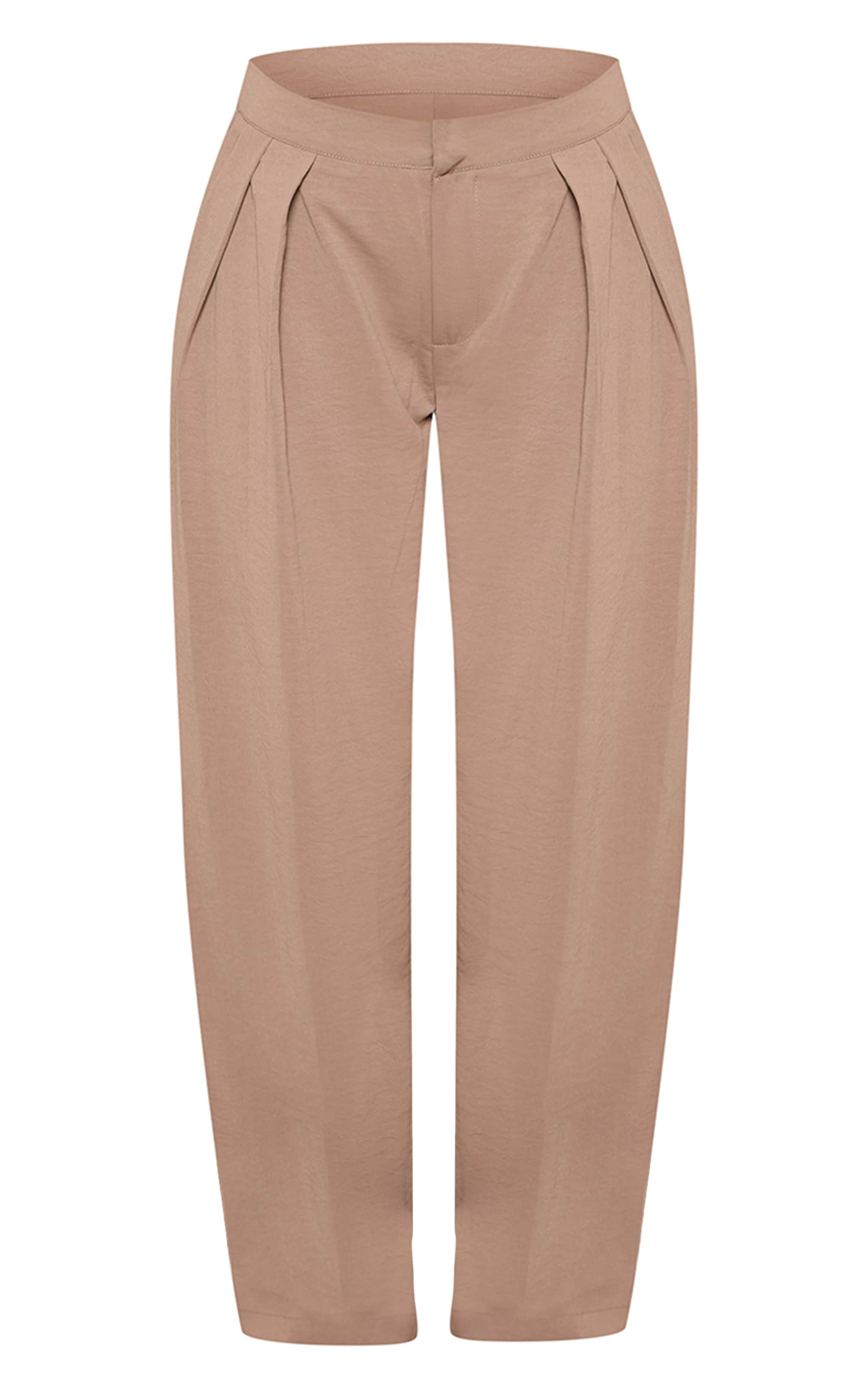 Petite Mushroom Floaty Woven Double Pleat Wide Leg Pants image 5