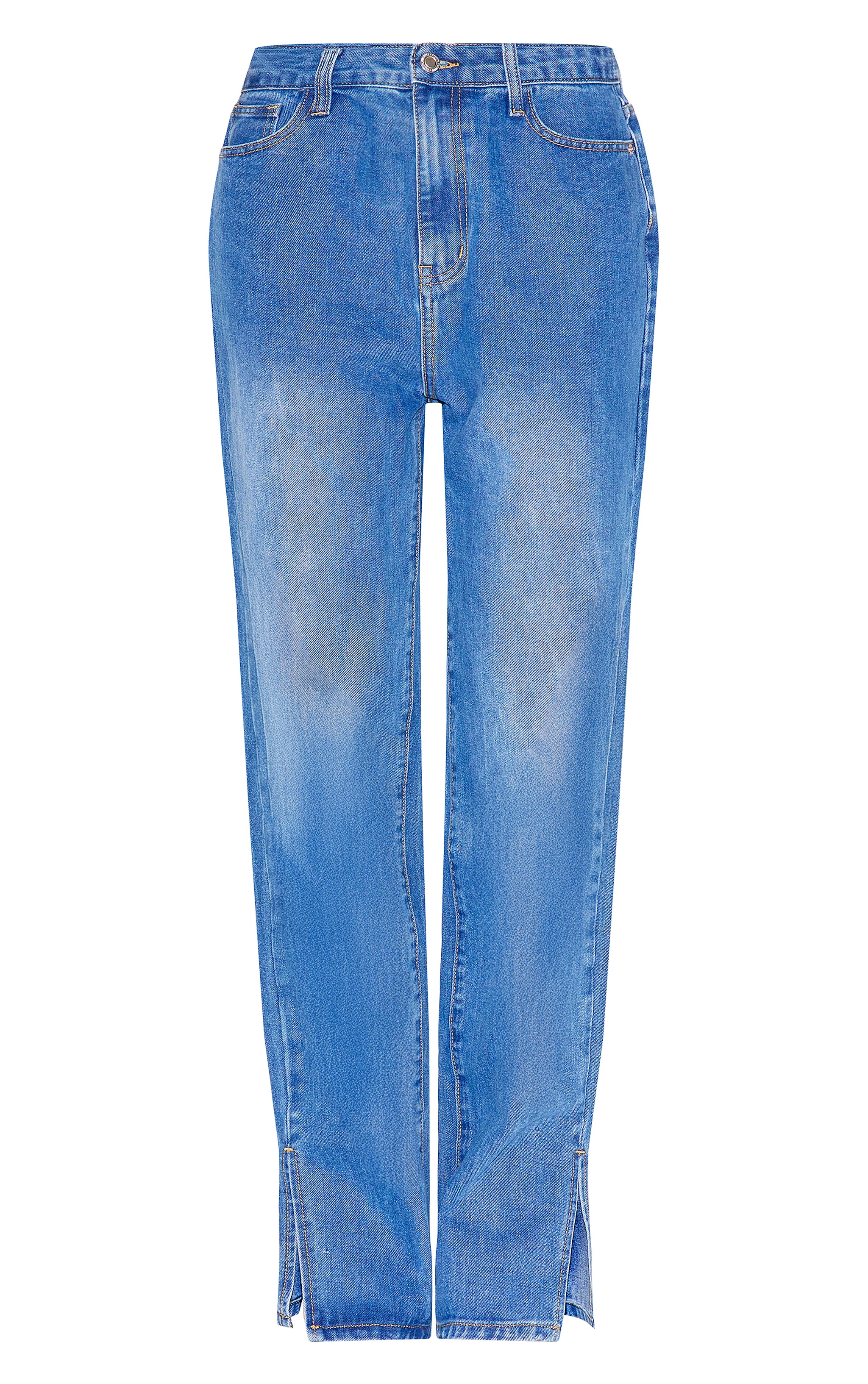 Mid Blue Wash L30 Denim Split Hem Jeans image 5