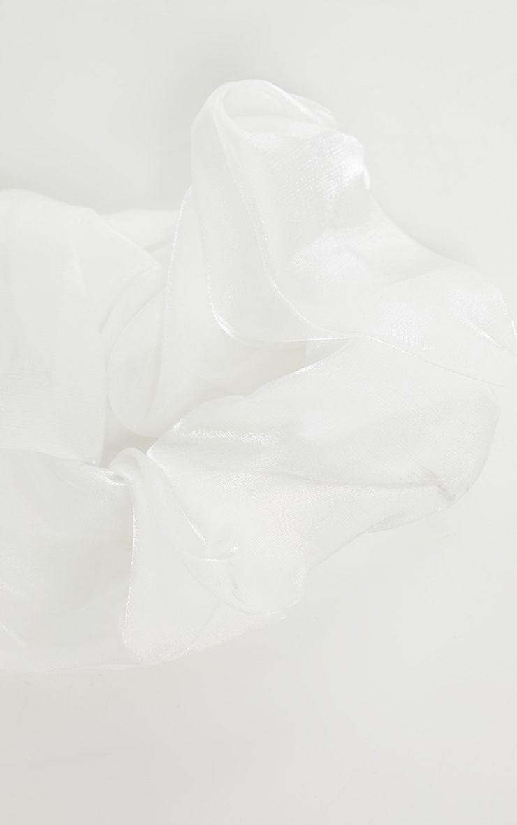 White Oversized Organza Scrunchie image 3