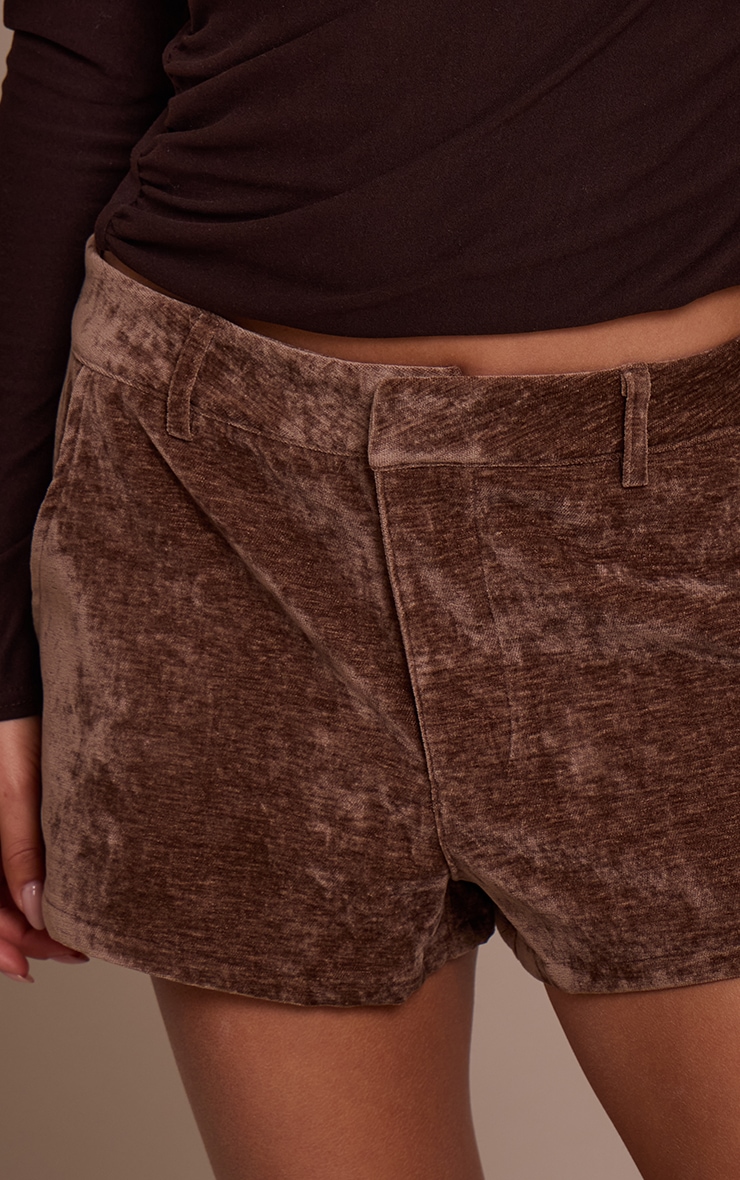 Chocolate Velour Micro Hot Pants image 5