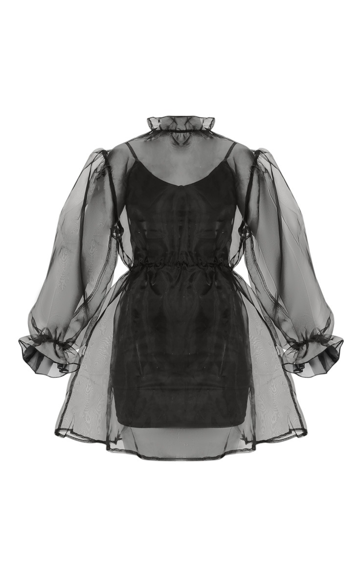 pretty little thing black smock dress