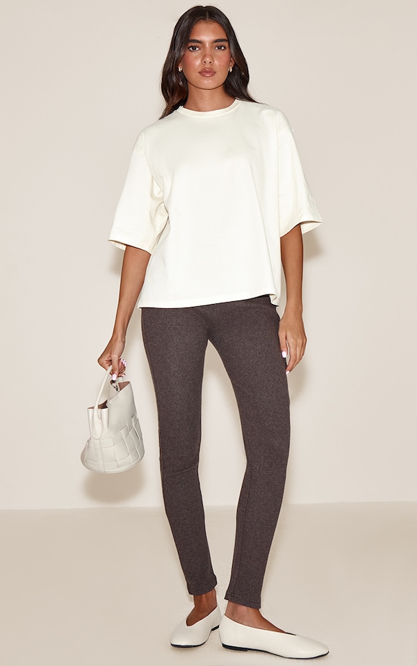 Chocolate Brushed Rib Leggings 