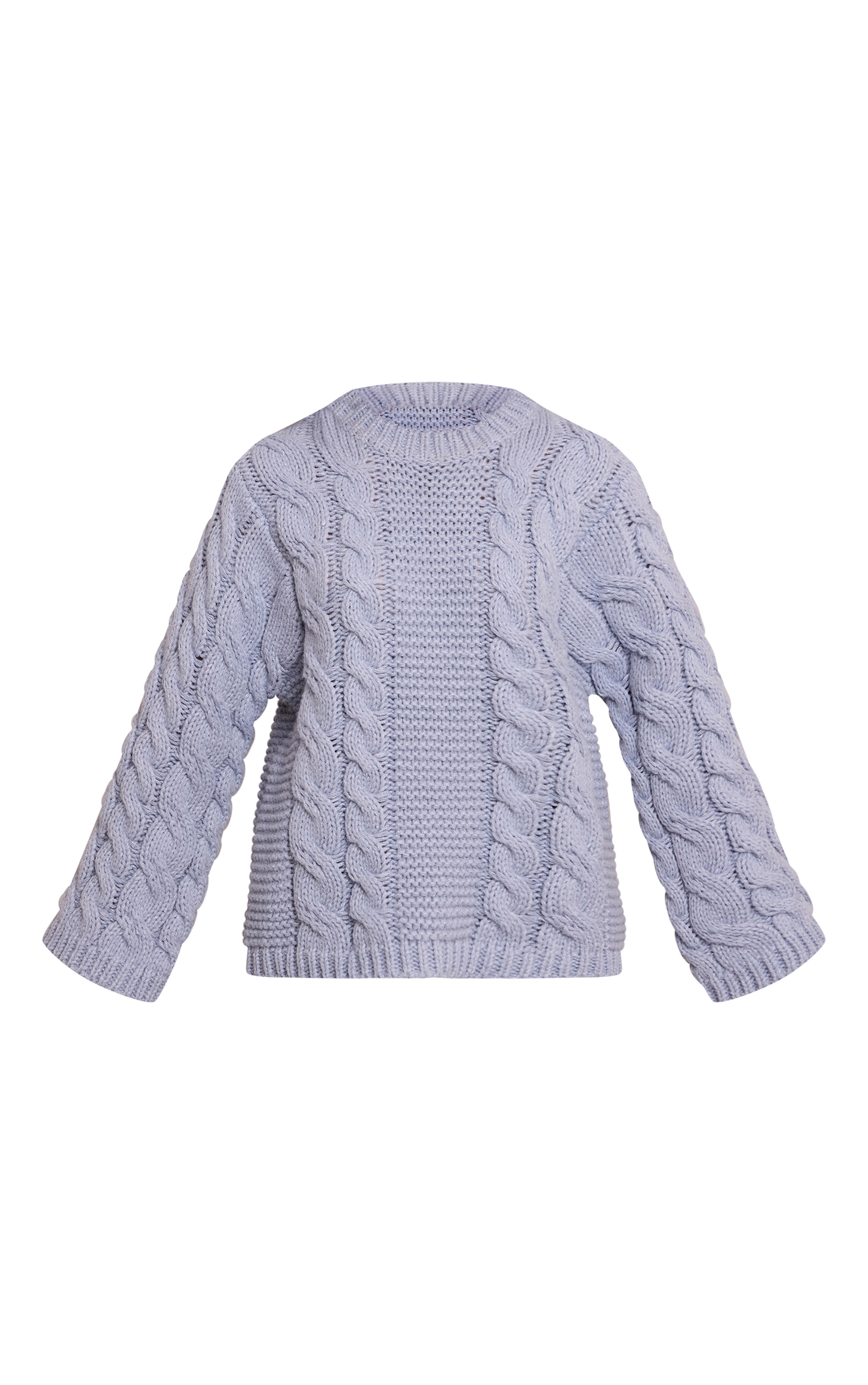Powder Blue Cable Knit Sweater image 5
