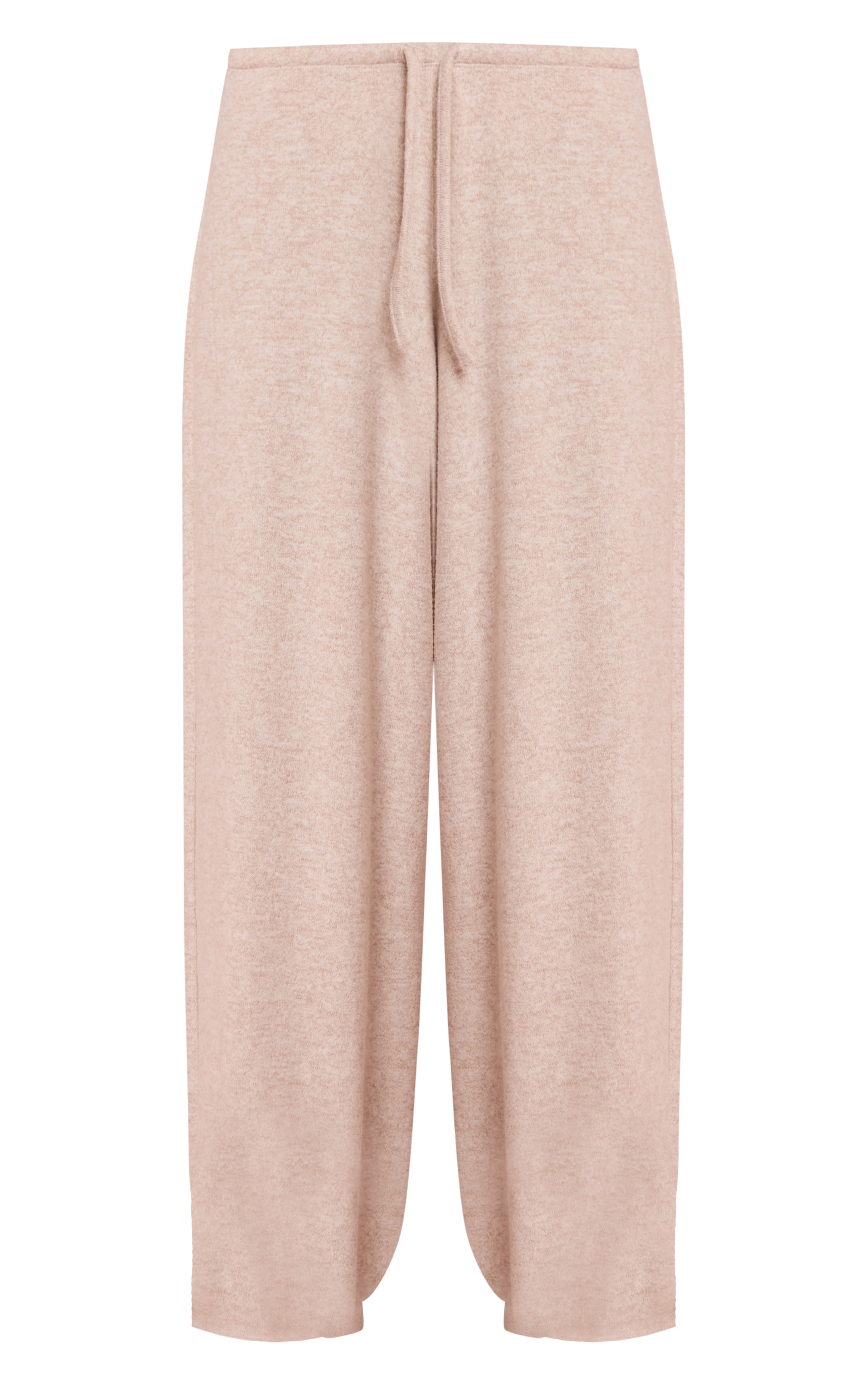 Pantalon en maille tricot douce sable à cordons ajustables image 5