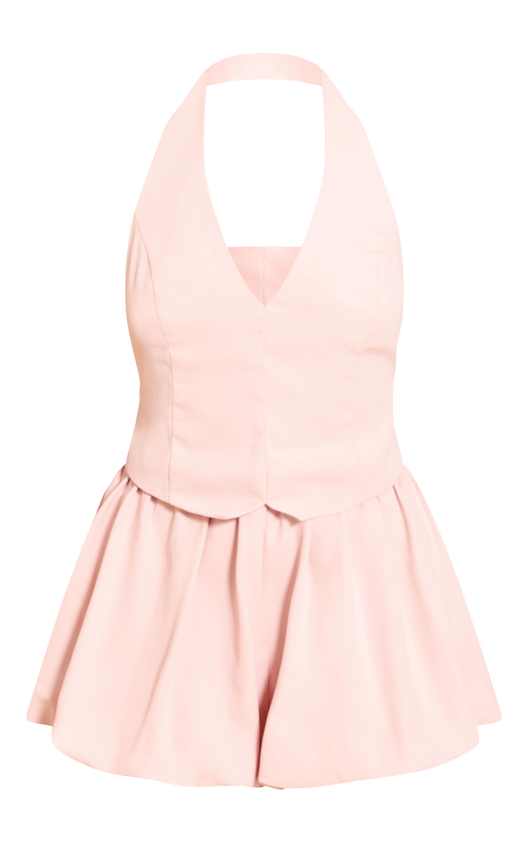 Baby Pink Waist Coat Puff Ball Romper image 5