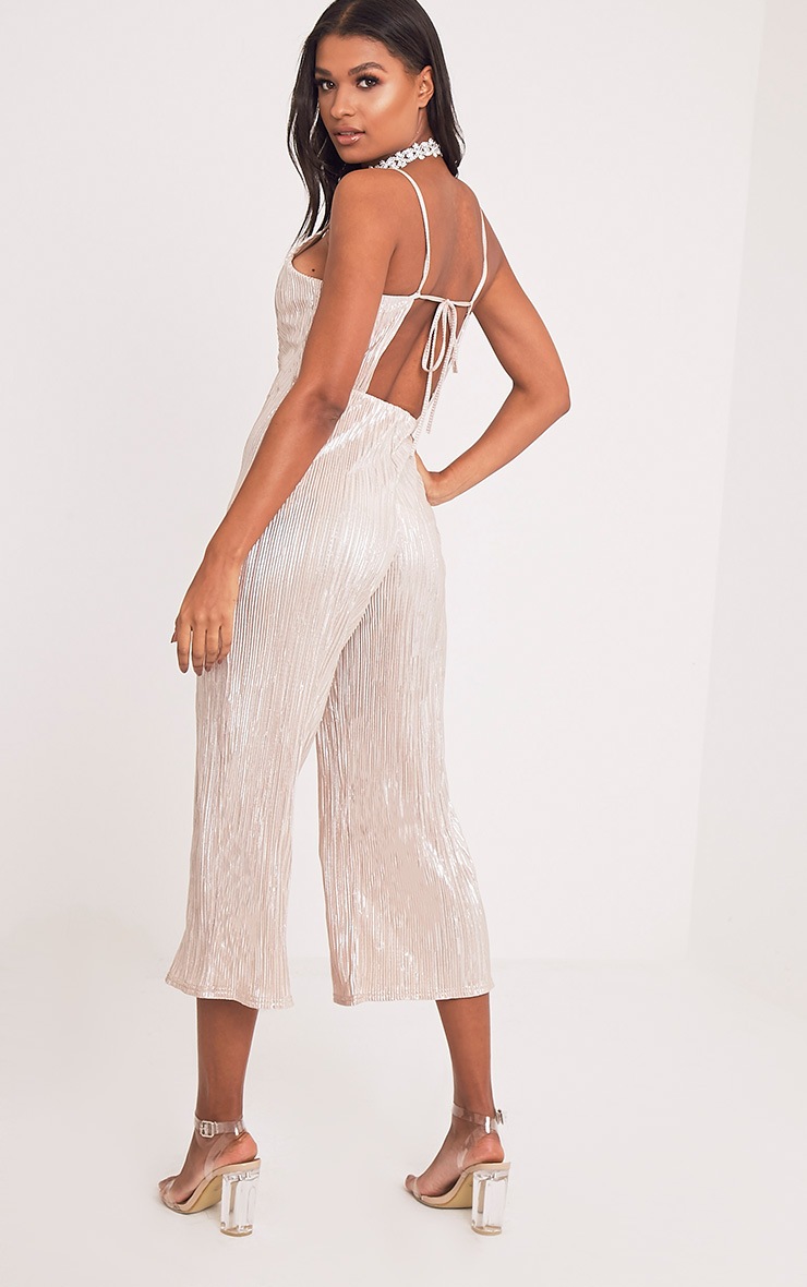 gold pleated jumpsuit