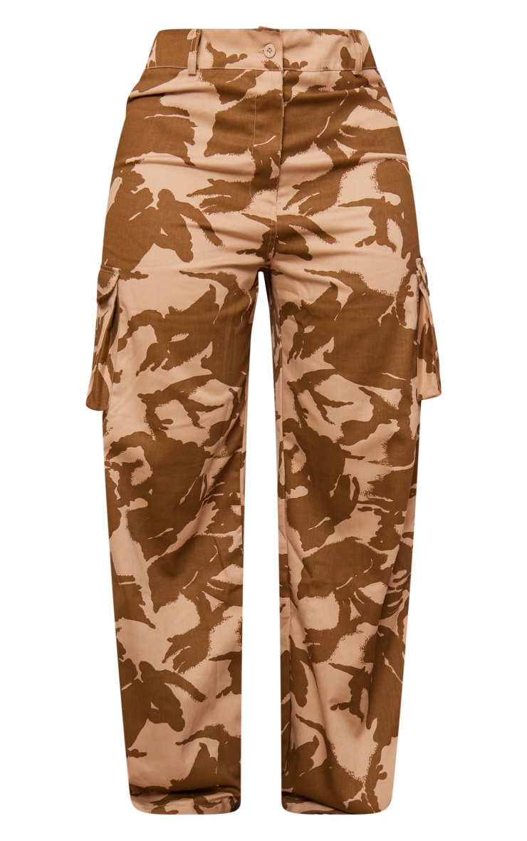 Shape Stone Camo Print Pocket Detail Wide Leg Cargo Pants image 5