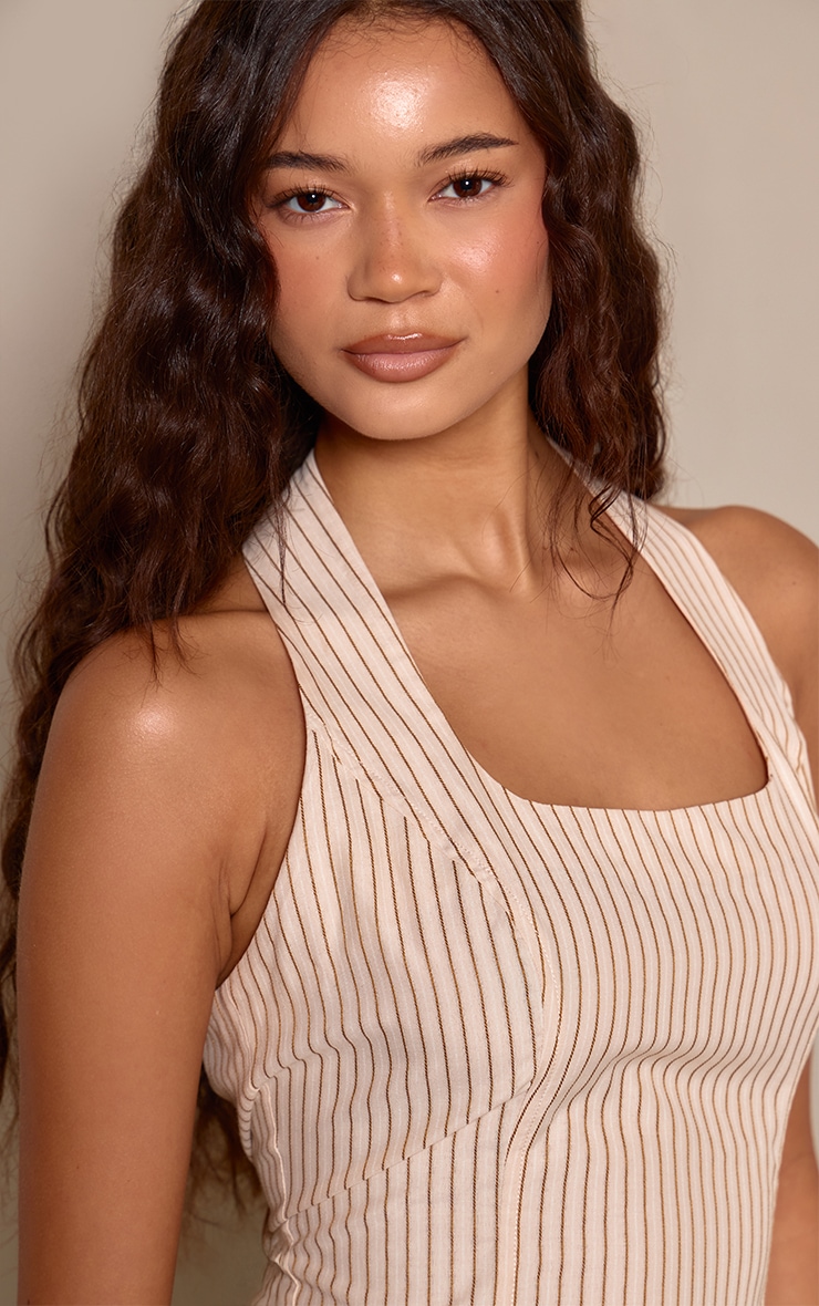 Stone Stripe Woven Square Neck Halterneck Cami Top image 4