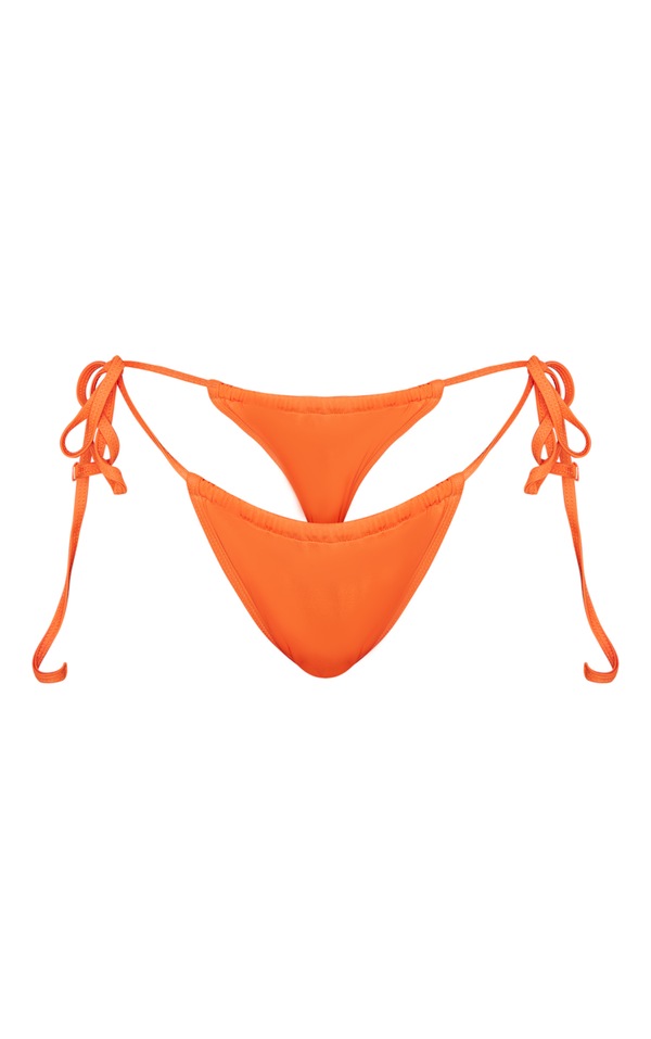 Tangerine Micro Tie Side Bikini Bottoms image 1