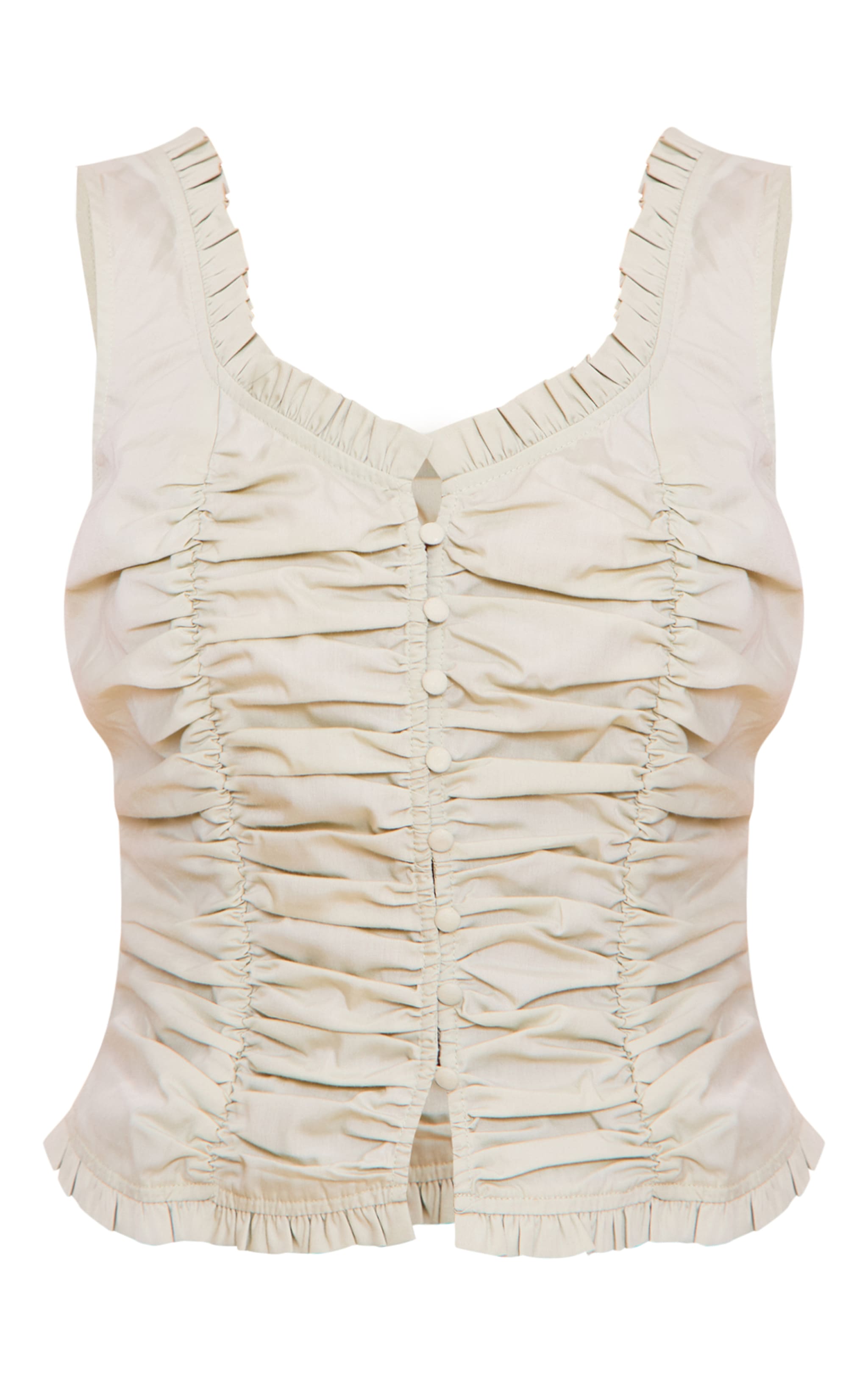 Mint Cotton Ruched Front Fitted Top image 5