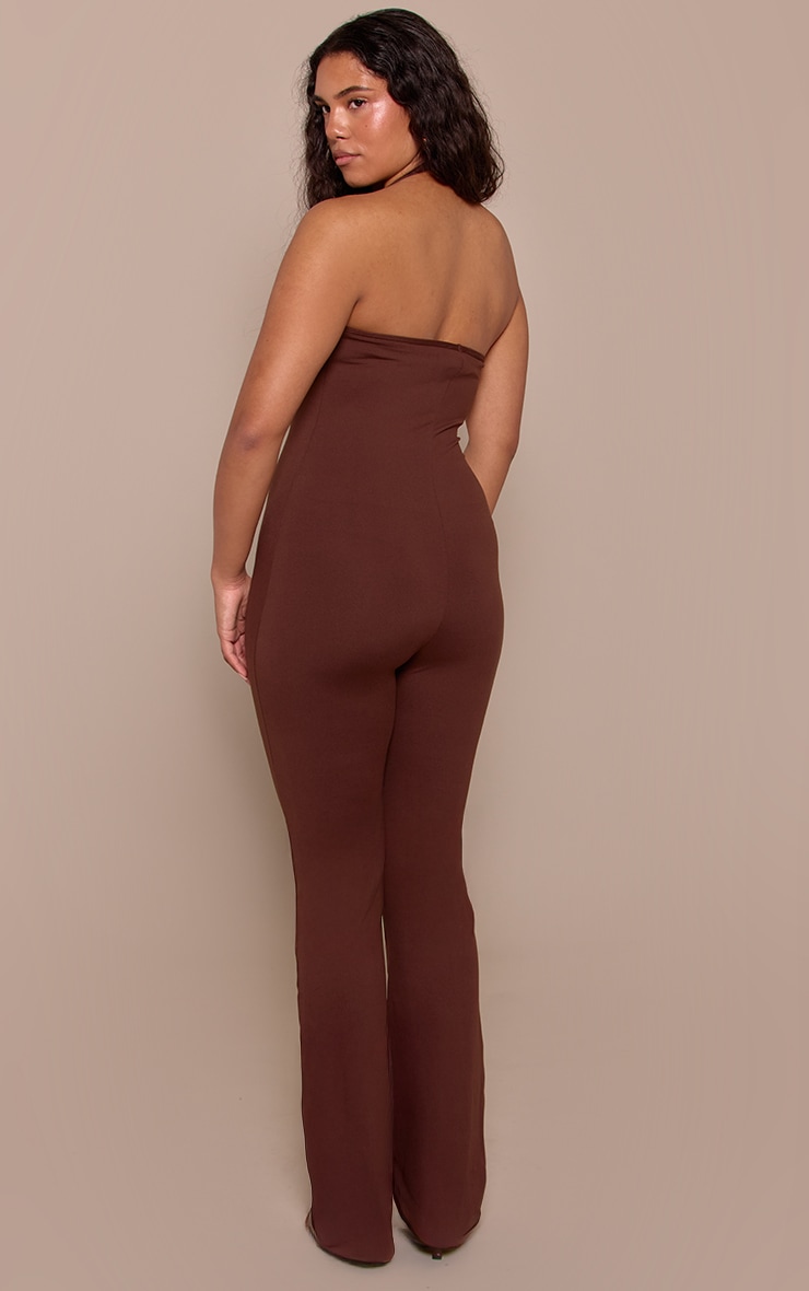 Shape Chocolate Sculpt Halter Neck Flare Jumpsuit image 2