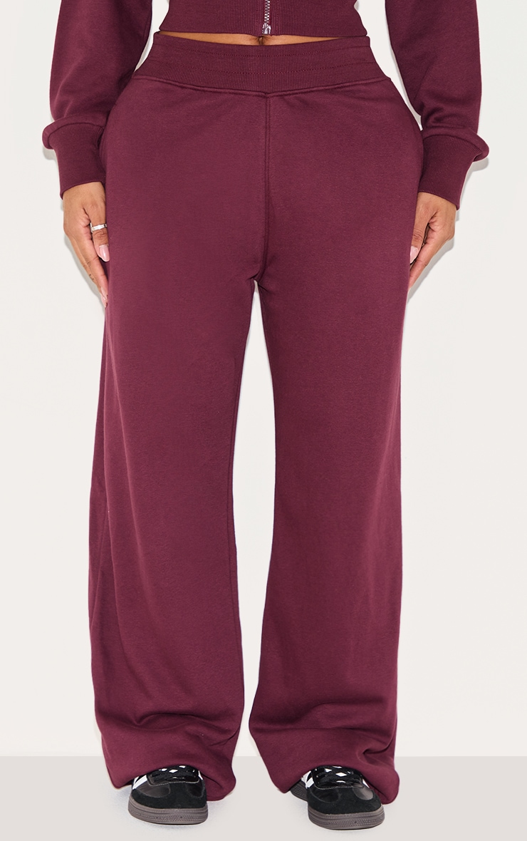 Shape Wine Waistband Detail Wide Leg Sweatpants image 1