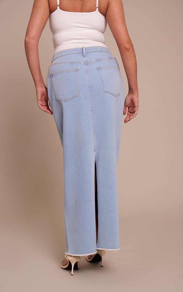 Shape Jupe longue droite en jean stretch bleu clair image 3