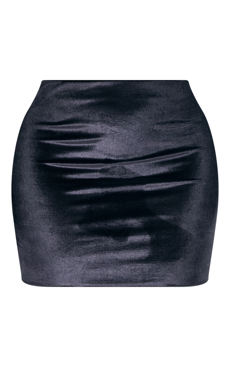 Shape Black Velvet Mini Skirt image 3