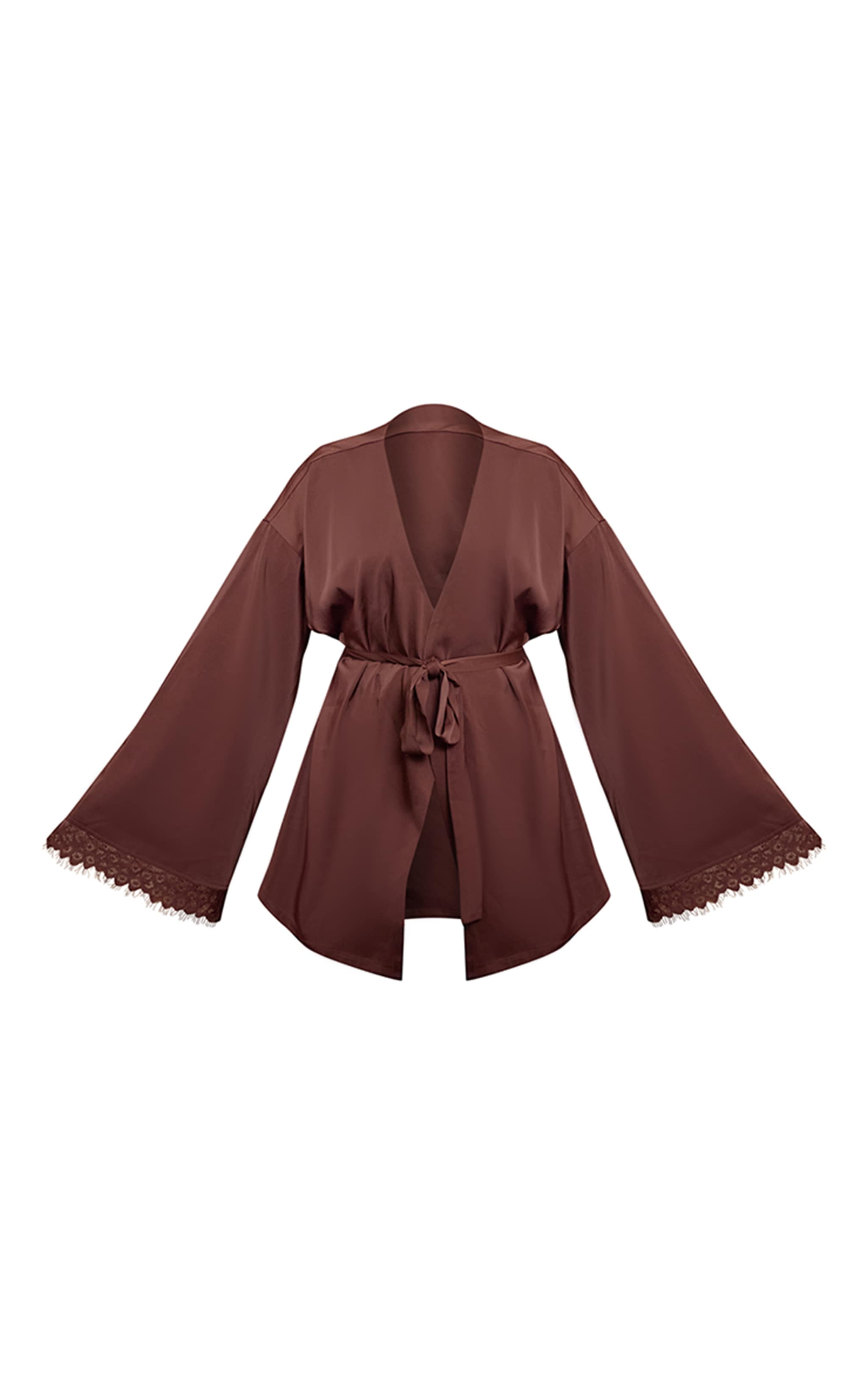 Chocolate Satin Mini Robe image 6