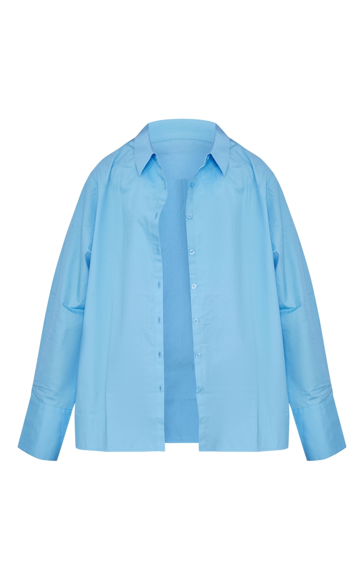 Chemise oversize en popeline bleuet à manchettes image 5