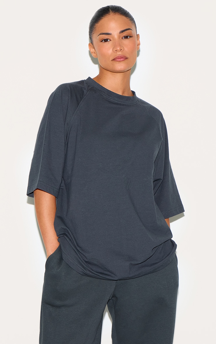 Petite T-shirt gris anthracite oversize image 1