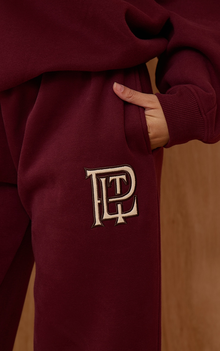 PLT Burgundy Cotton Fleece Straight Leg Sweatpants image 4