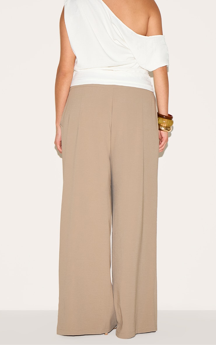 Plus Mushroom Floaty Woven Double Pleat Wide Leg Pants image 3