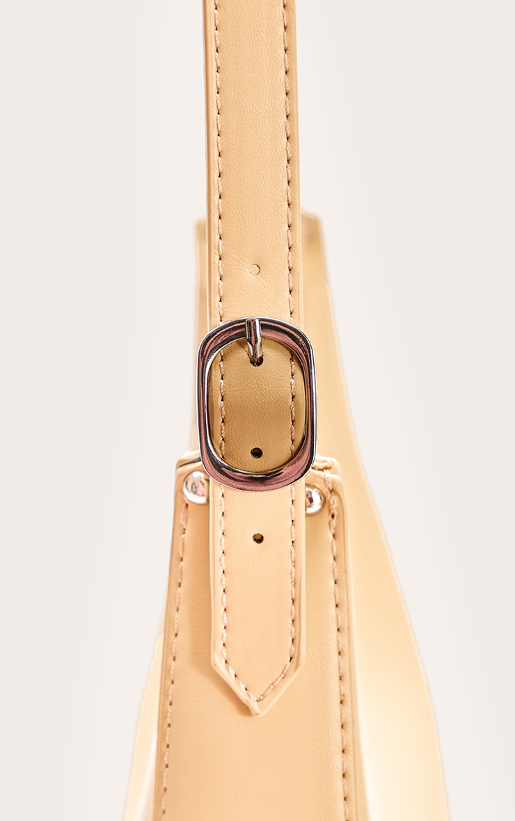 Butter Yellow Curved PU Shoulder Bag image 4