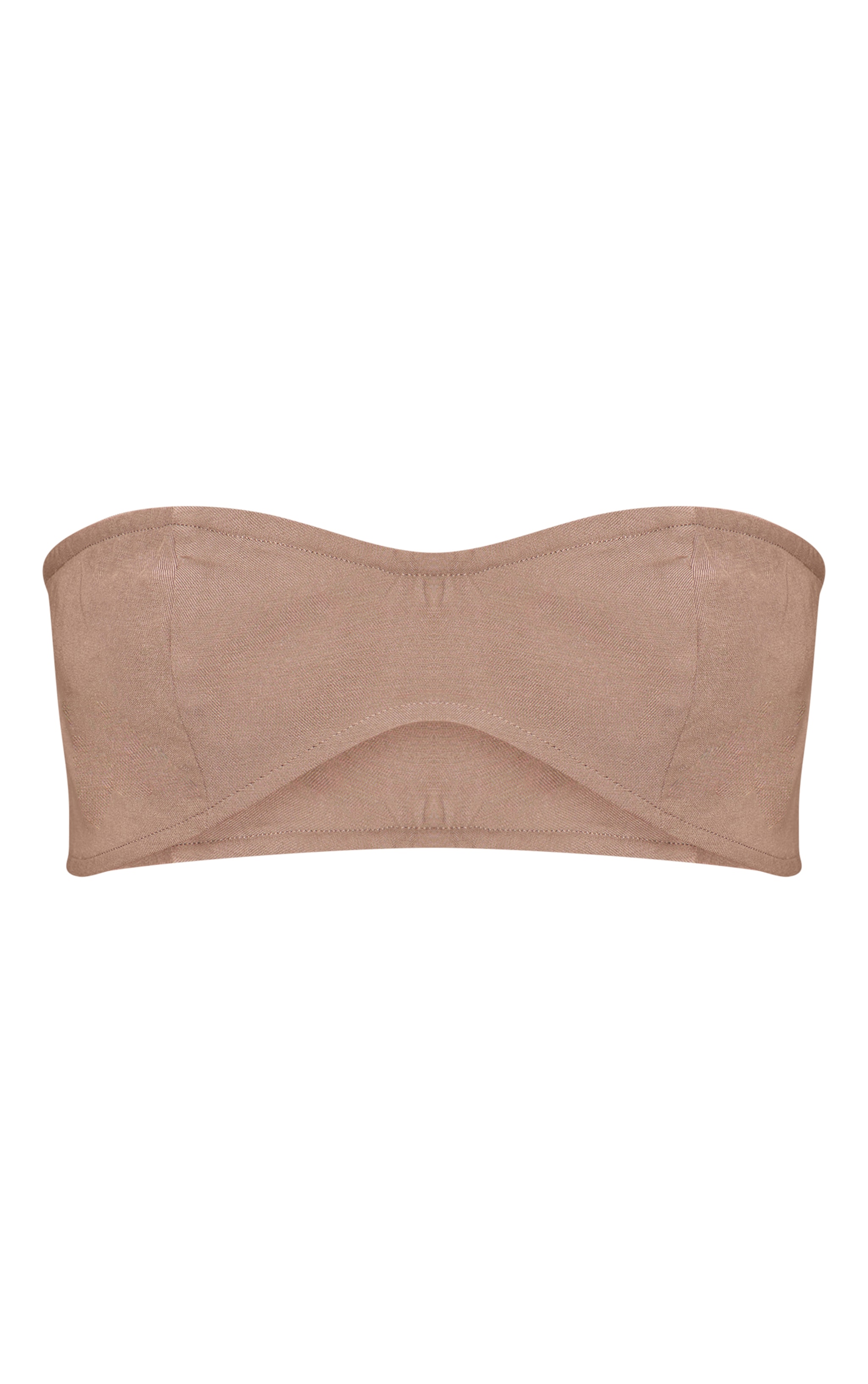 Taupe Tailored Bandeau Top image 5