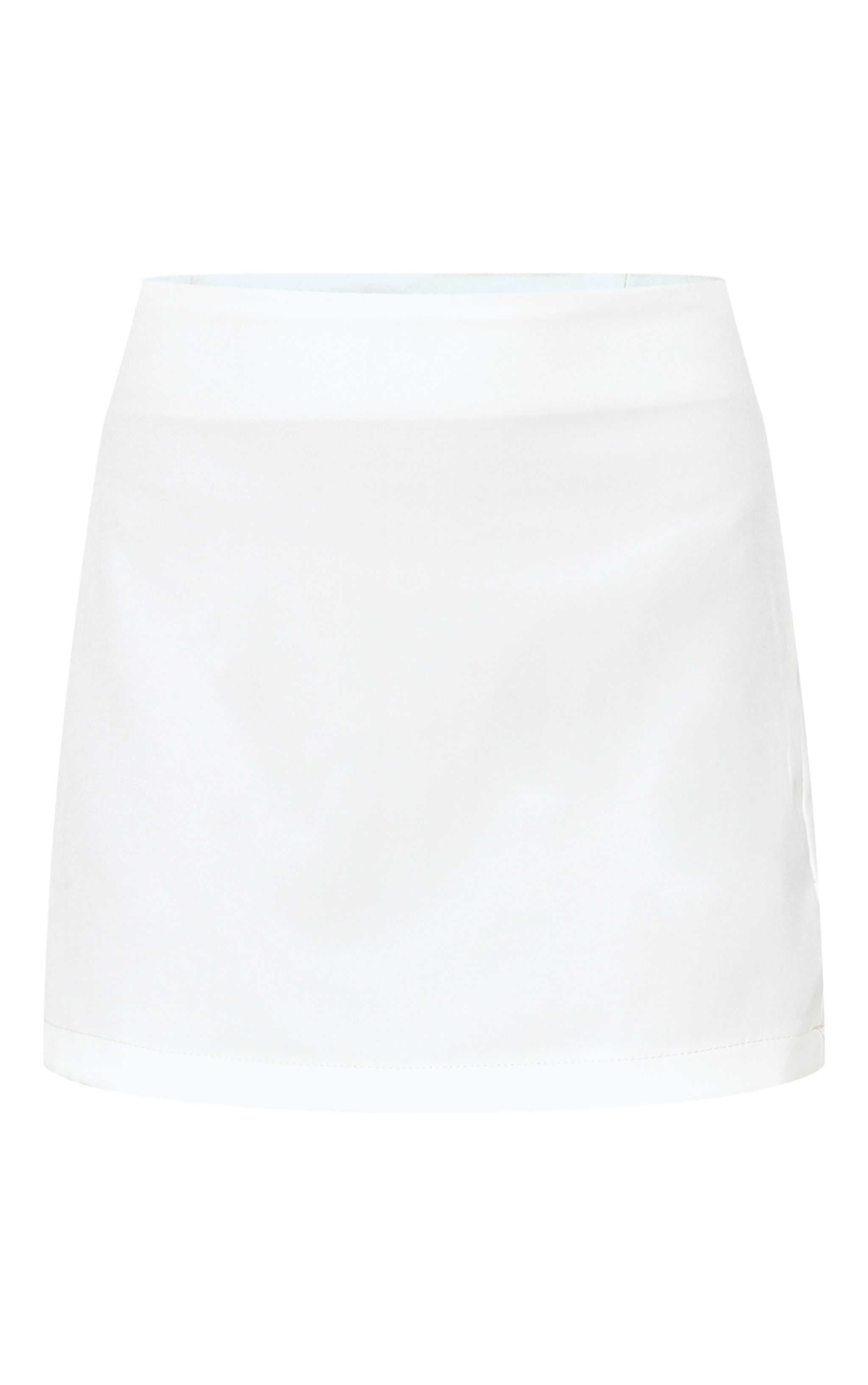 Cream Tailored Woven Mid Rise Micro Mini Skirt image 6