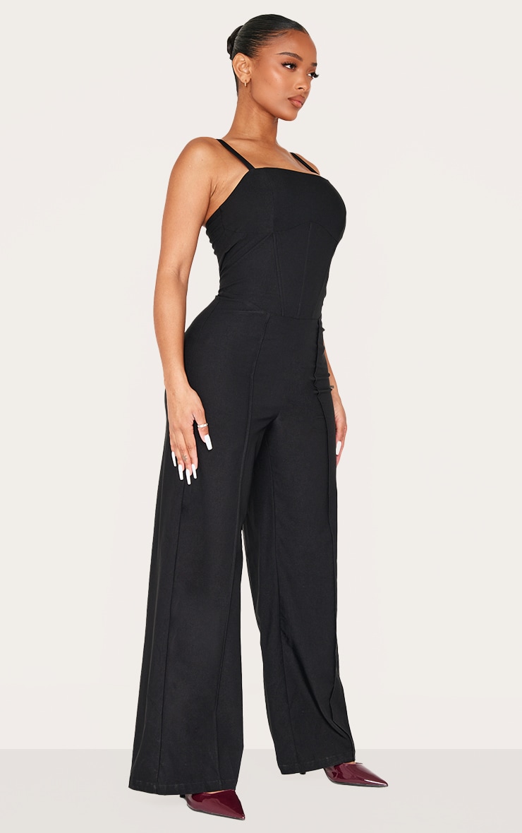 Shape Black Tailored Corset Wide Leg Jumpsuit image 3
