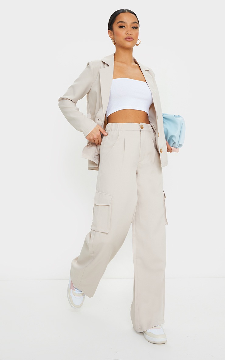 Petite Stone Tailored Utility Pants