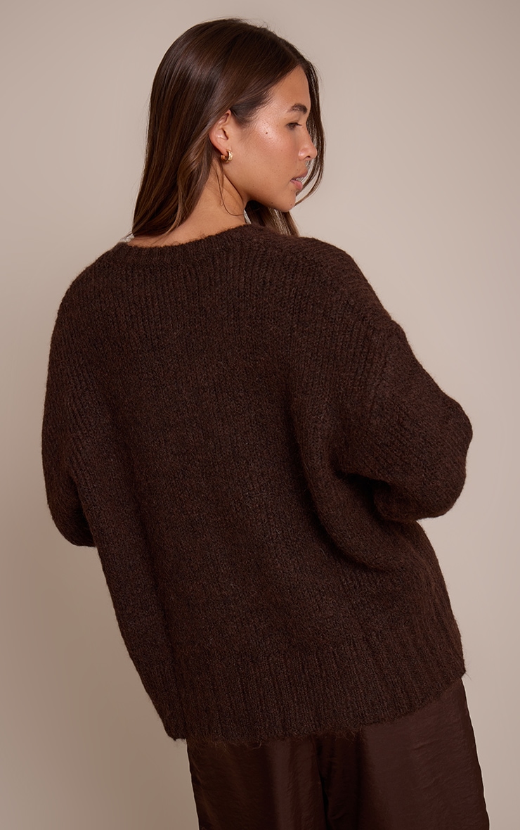Chocolate Rib Detail Oversized Sweater image 2