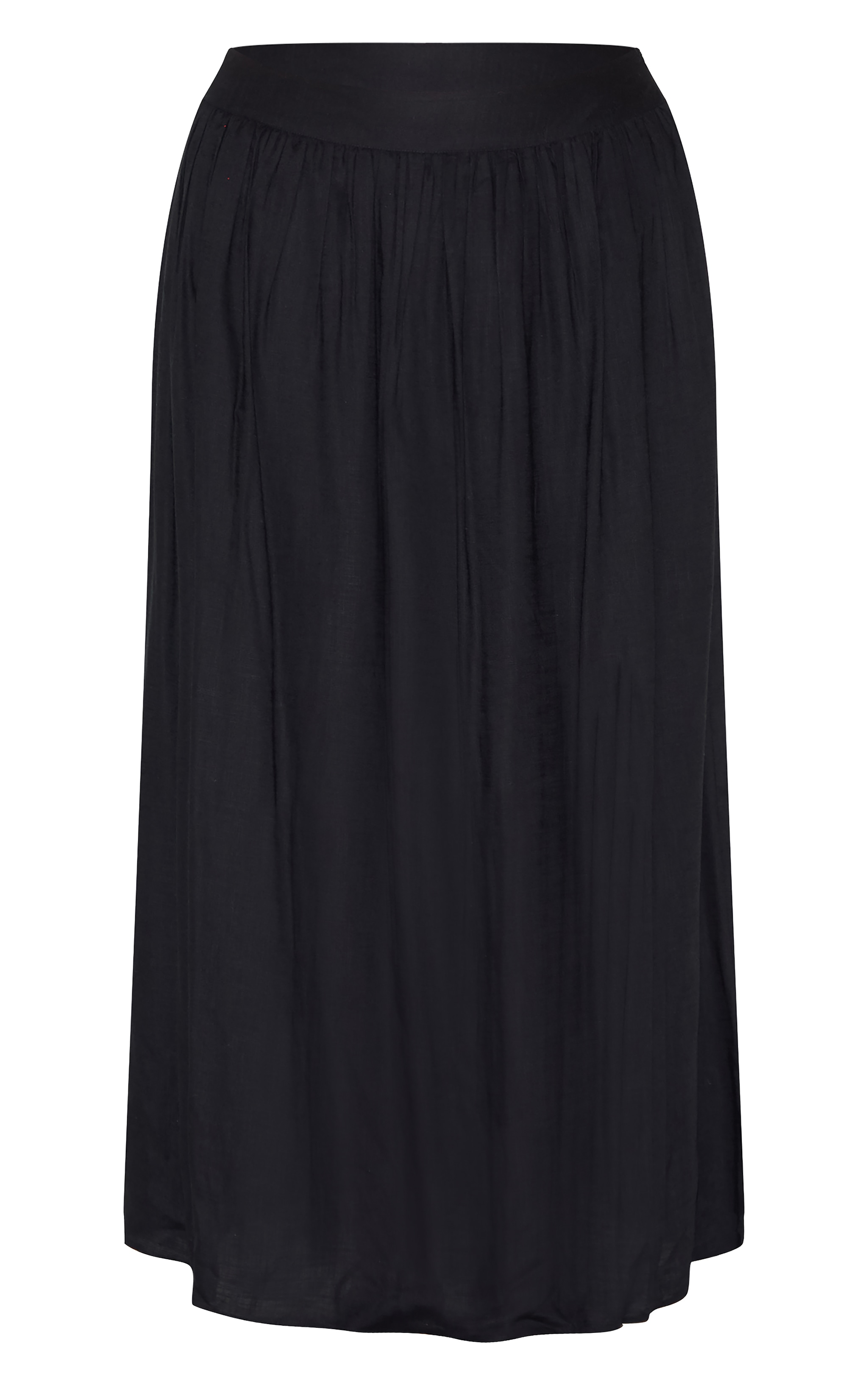 Plus Black Cotton Pleated Maxi Skirt image 5