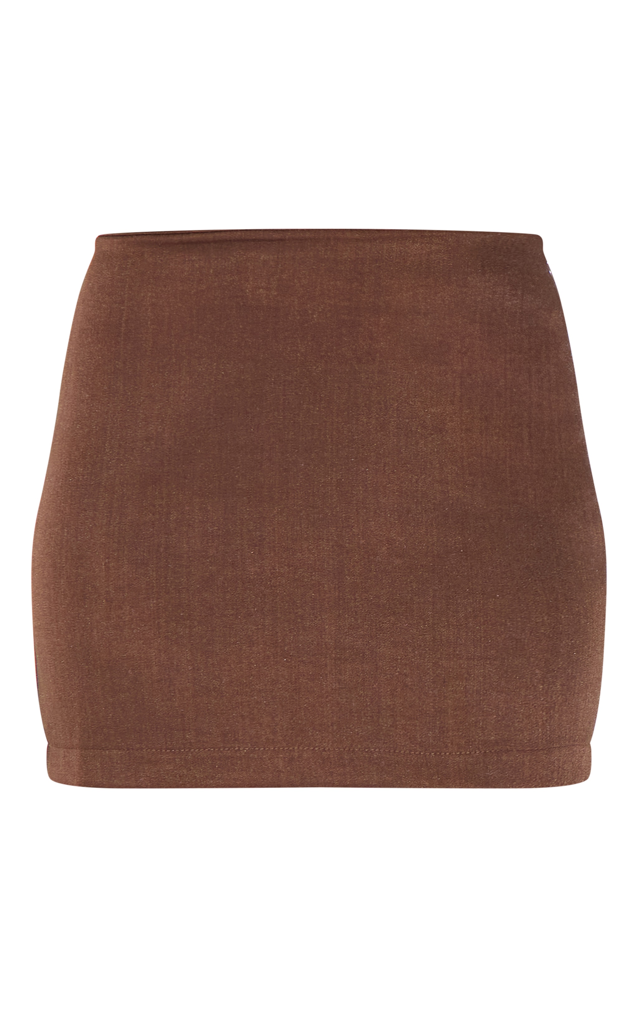 Chocolate Tailored Woven Mid Rise Micro Mini Skirt image 6