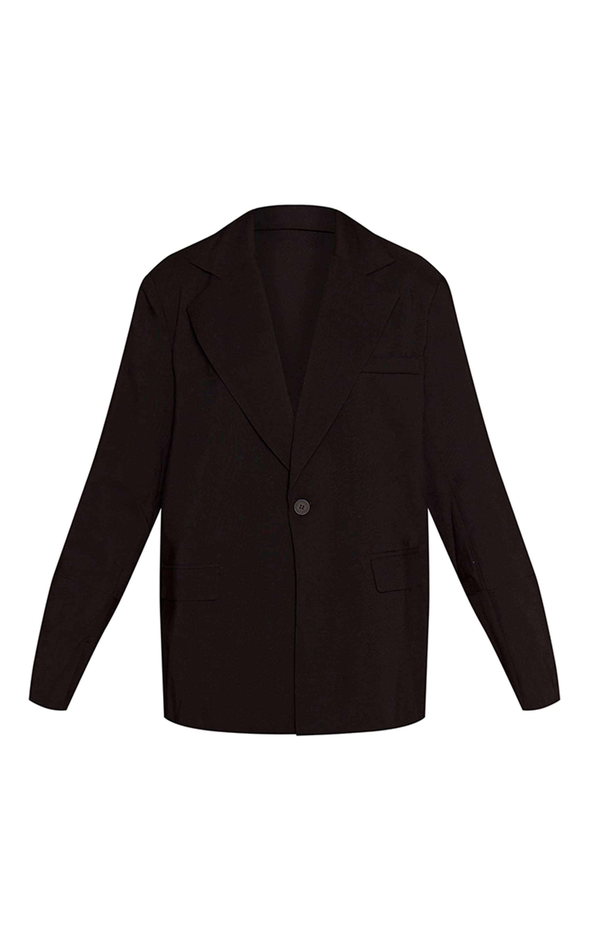 Black Boxy Drop Shoulder Oversized Dad Blazer image 5