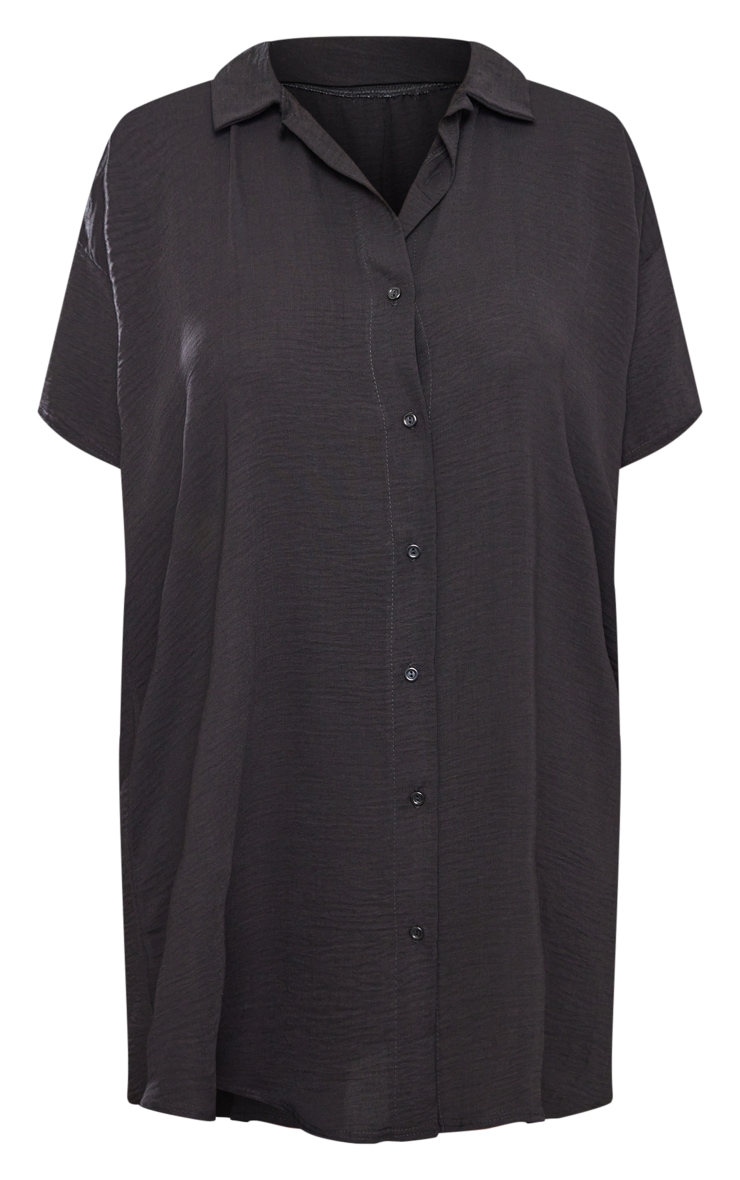 Plus Black Lightweight Button Up Shirt Dress PrettyLittleThing AUS