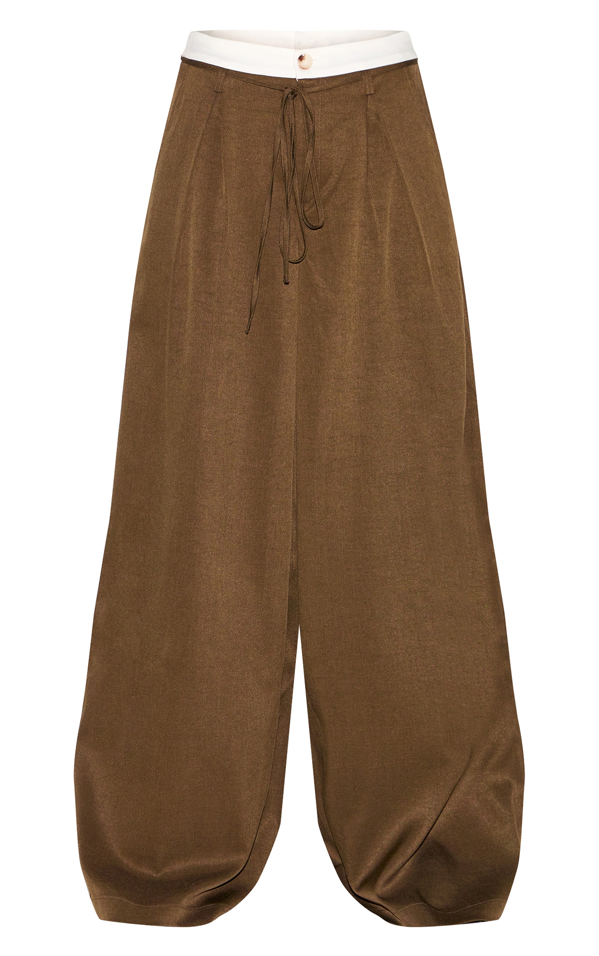Tall Mushroom Mid Rise Boxer Detail Wide Leg Pants image 5