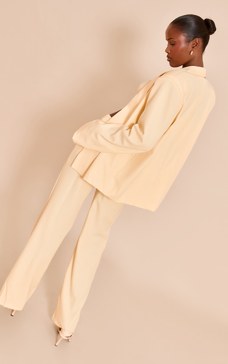 Butter Yellow Tailored Straight Leg Pants image 3