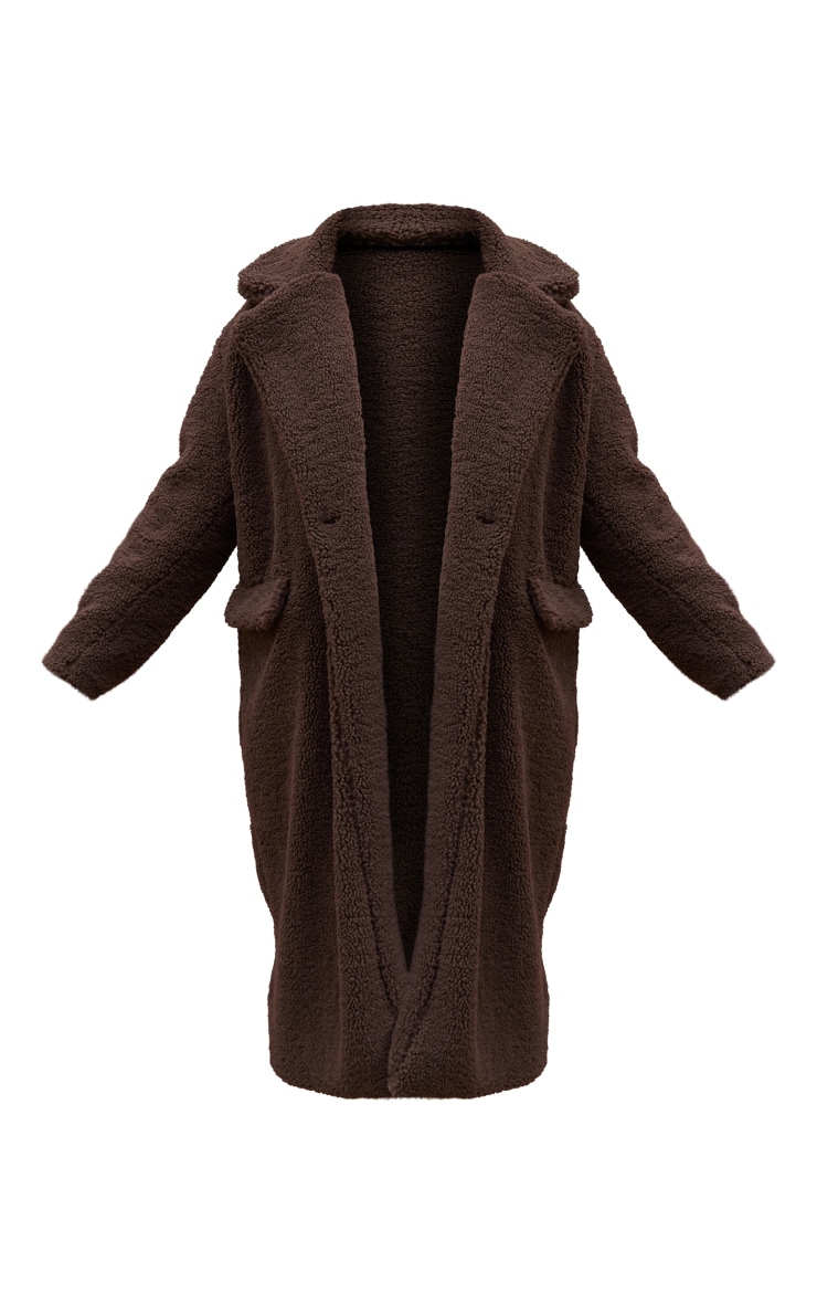 Plus Manteau long en imitation mouton chocolat image 5