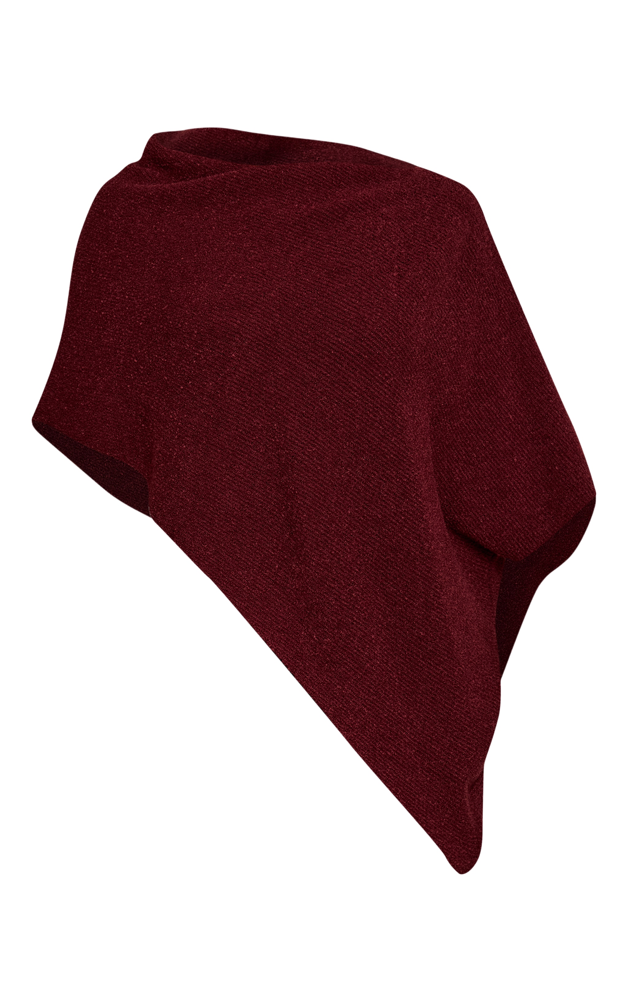 Wine Boucle Cape Top