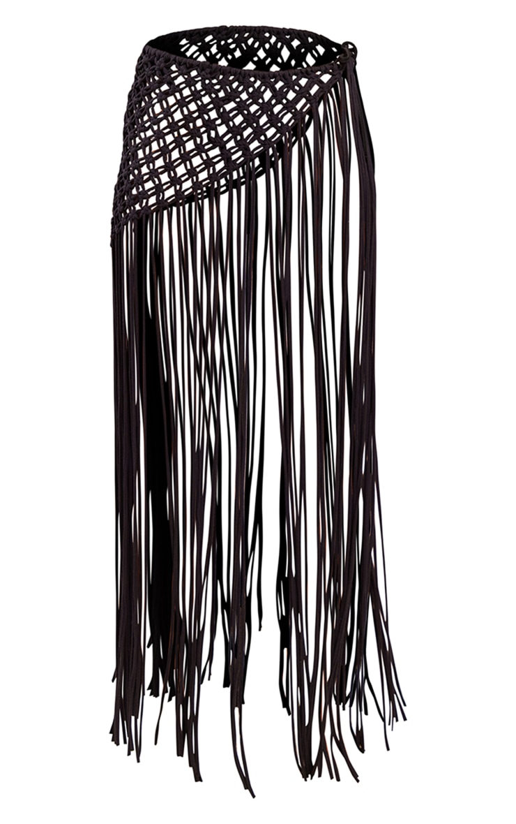 Black Macrame Tassel Hem Sarong image 5