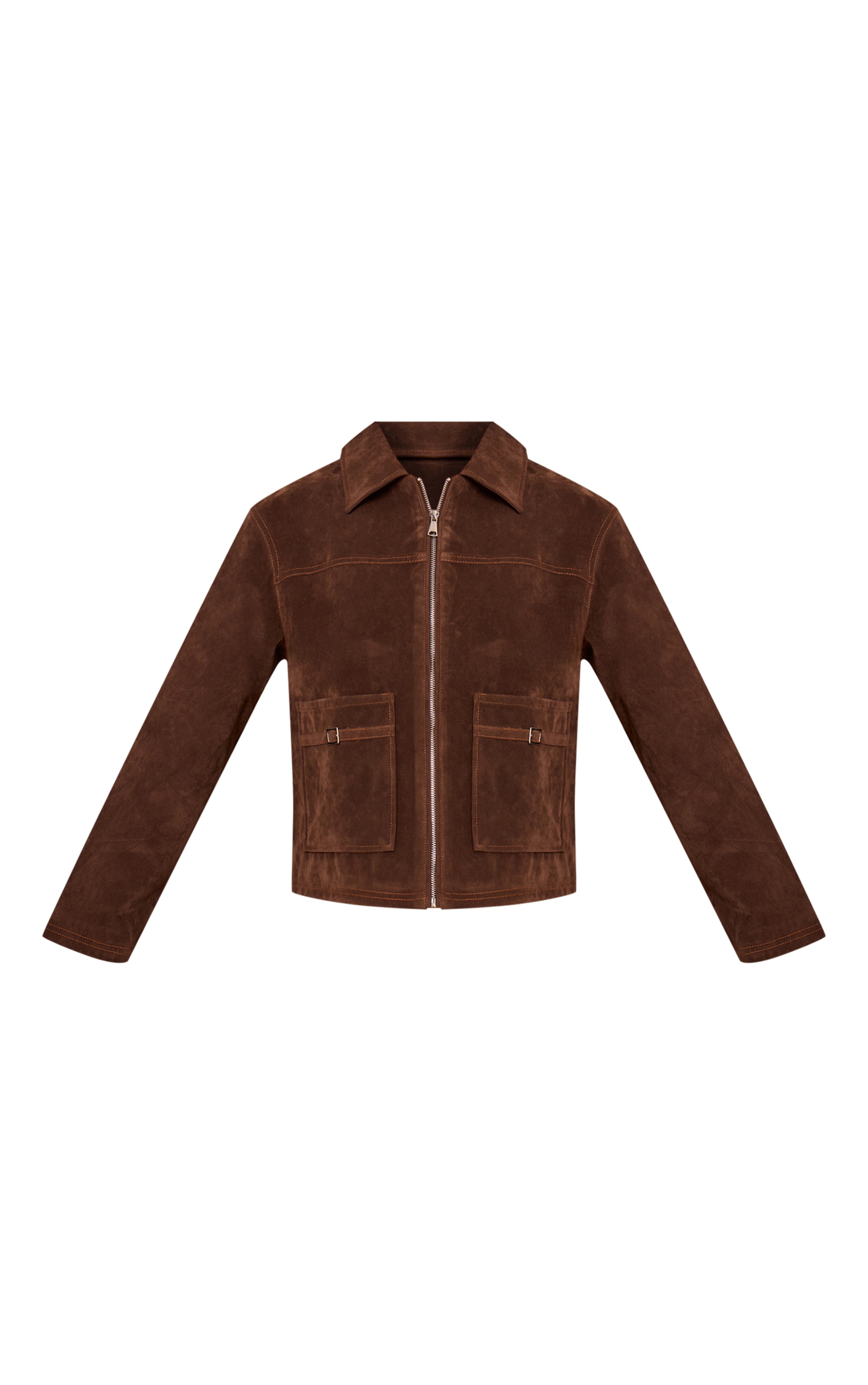 Veste en suédine chocolat à poches image 5