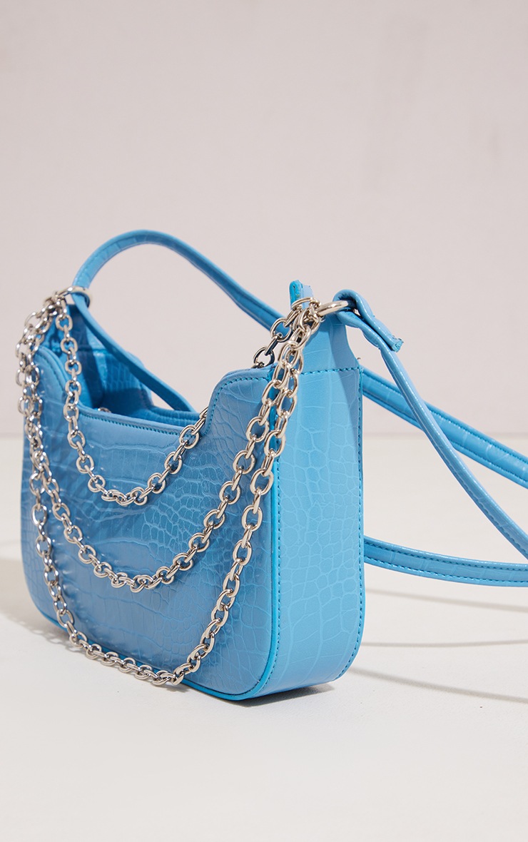 Blue Multi Chain Cross Body Bag image 3