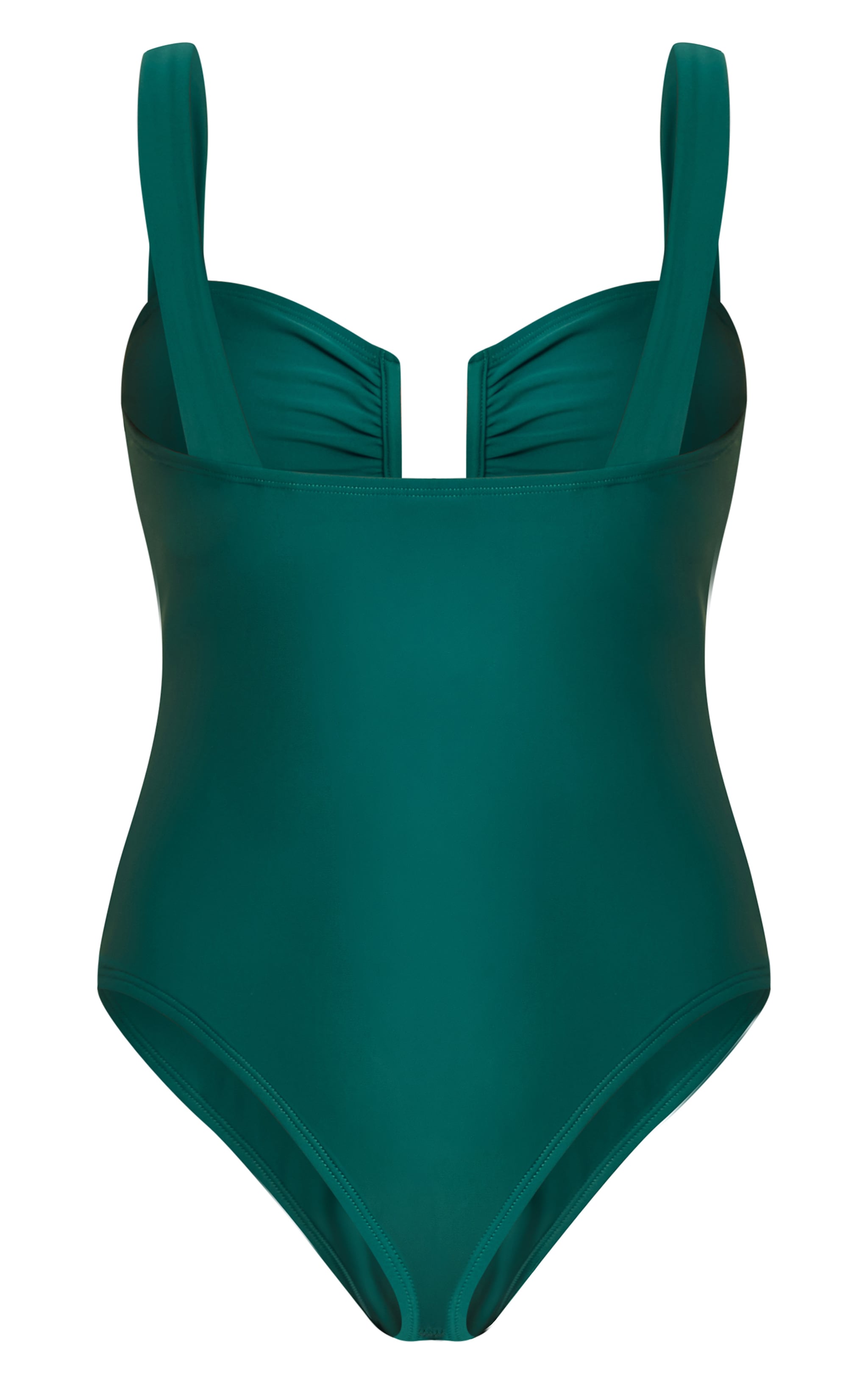Maillot de bain bleu sarcelle froncé sur les bonnets à armatures et barre en U image 6
