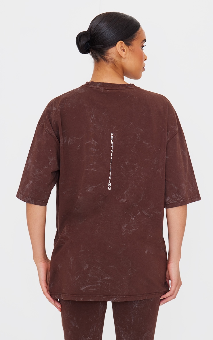 PRETTYLITTLETHING Chocolate Print Washed Oversized T-shirt image 2